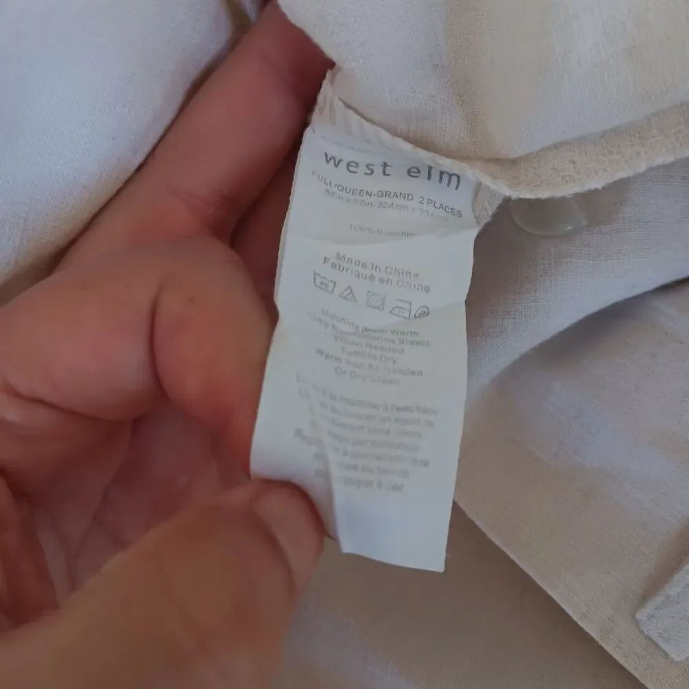 West Elm 100% Flax Linen Full/Queen-Grand Duvet Cover 88